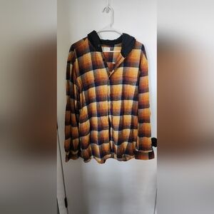 Aeropostale Yellow and Blue Plaid Shirt